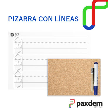 Pizarra con líneas, con corcho, marcador y punzón