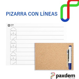 [P2358] Pizarra con líneas, con corcho, marcador y punzón